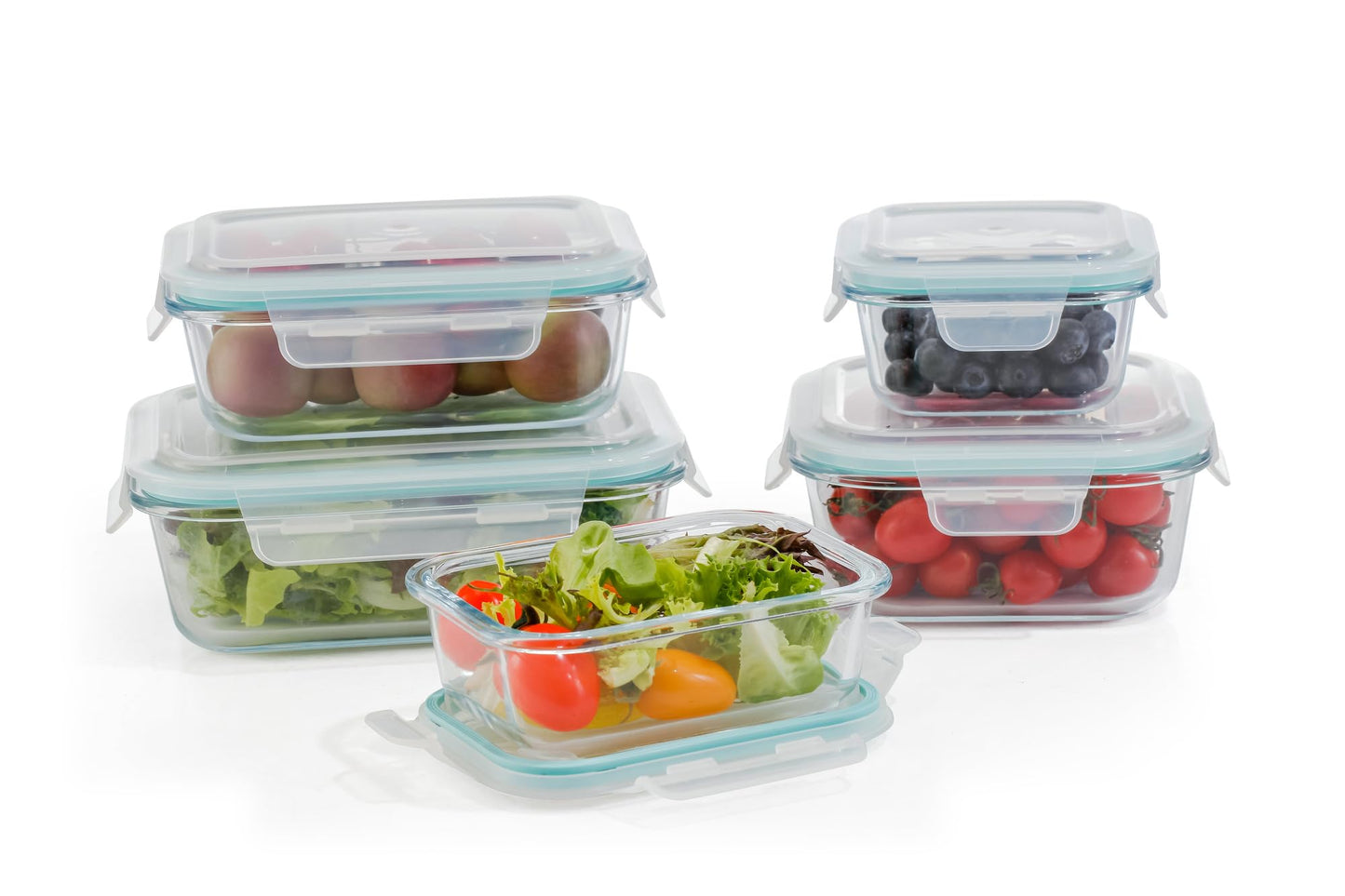 10-Piece Glass Food Storage Containers with Airtight Locking Lids (10 Containers + 10 Lids)
