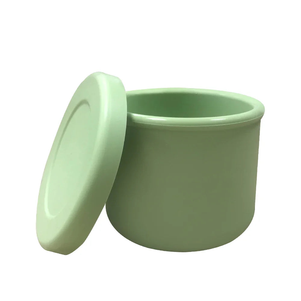 Food Grade, Eco-Friendly Silicone Crisper Bowl with Cover, Microwave, Oven Heating, Office Lunch Box, Tableware Set Bowl and Cup