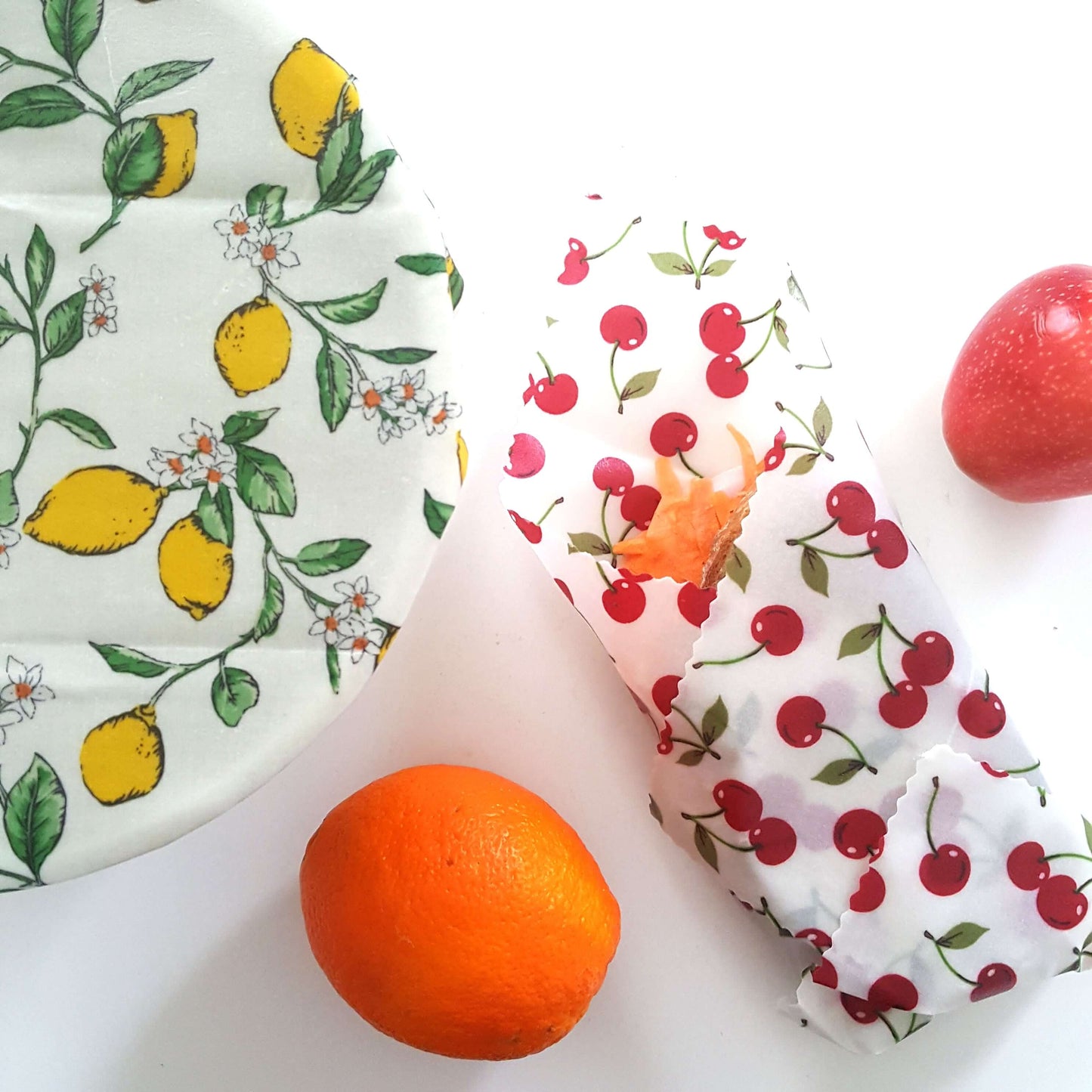 Set of 2 Large Handmade Edible Beeswax Wraps | Kitchen
