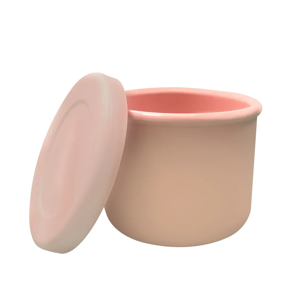 Food Grade, Eco-Friendly Silicone Crisper Bowl with Cover, Microwave, Oven Heating, Office Lunch Box, Tableware Set Bowl and Cup